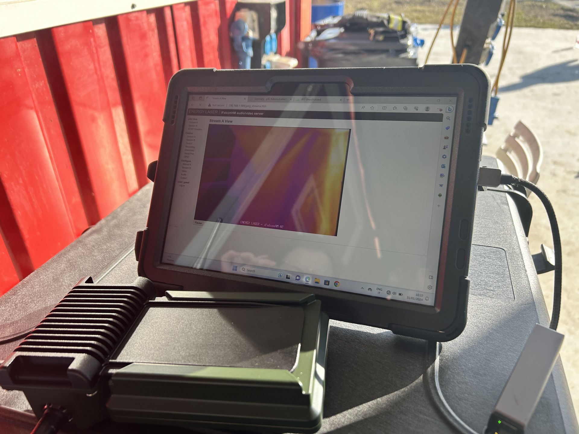 iFalcon thermal vision on a tablet