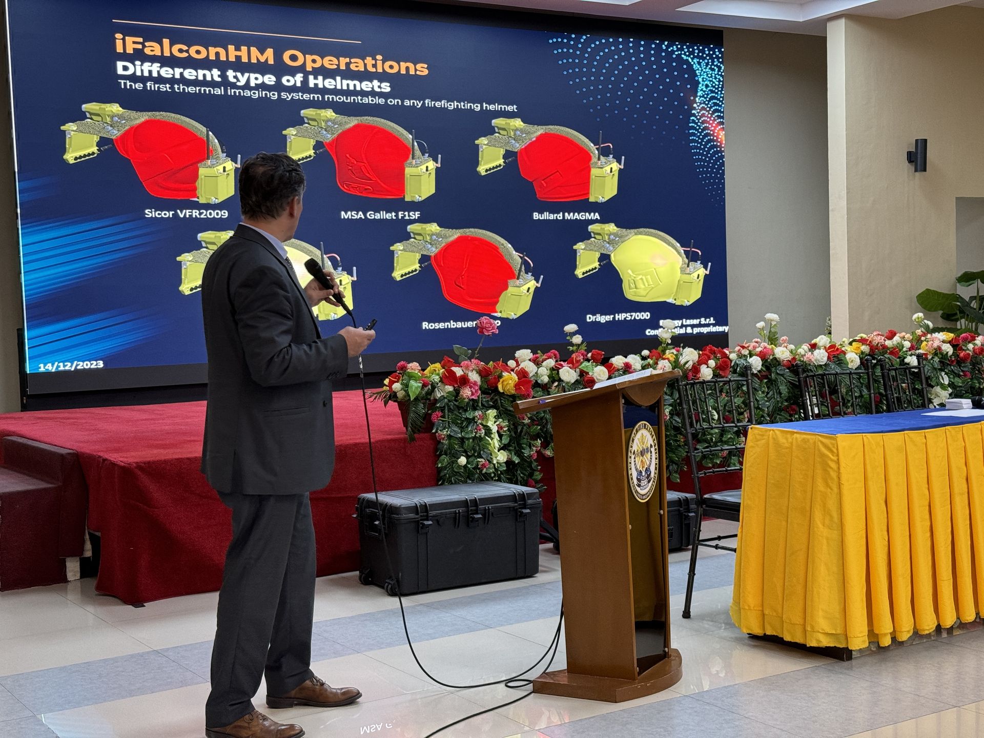 iFalconHM being presented to the firefighters in the Philippines