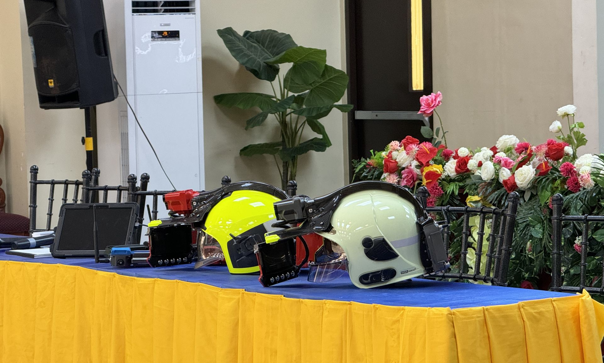 iFalconHM mounted on two different helmets