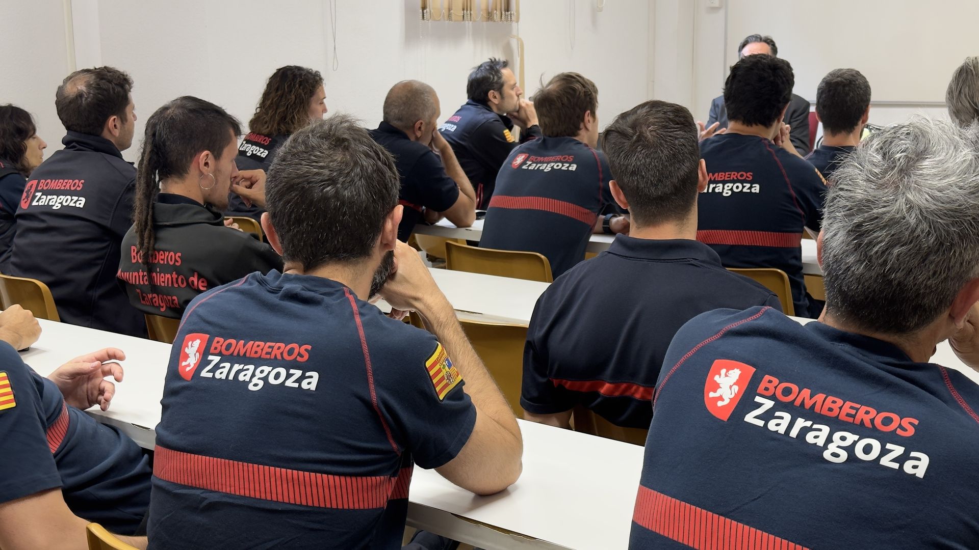 Zaragoza firefighters during iFalconHM presentation
