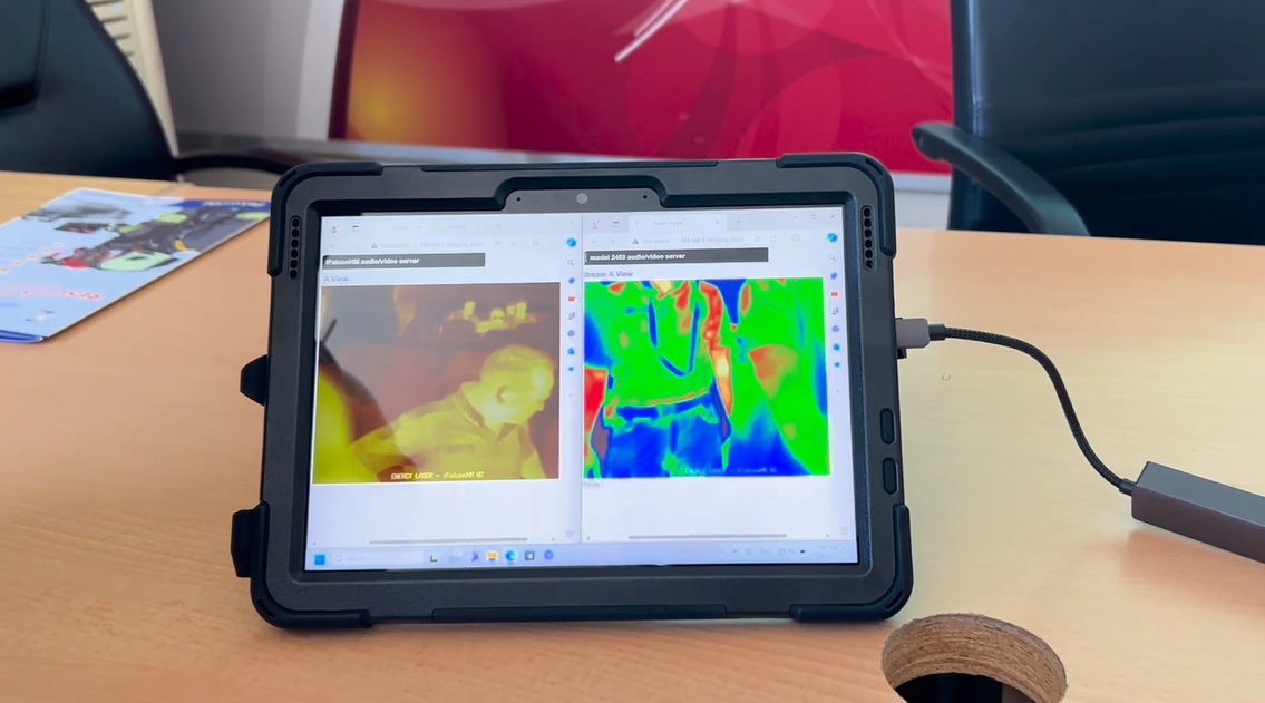 iFalconHM's thermal vision on a tablet Thermal vision with iFalconHM