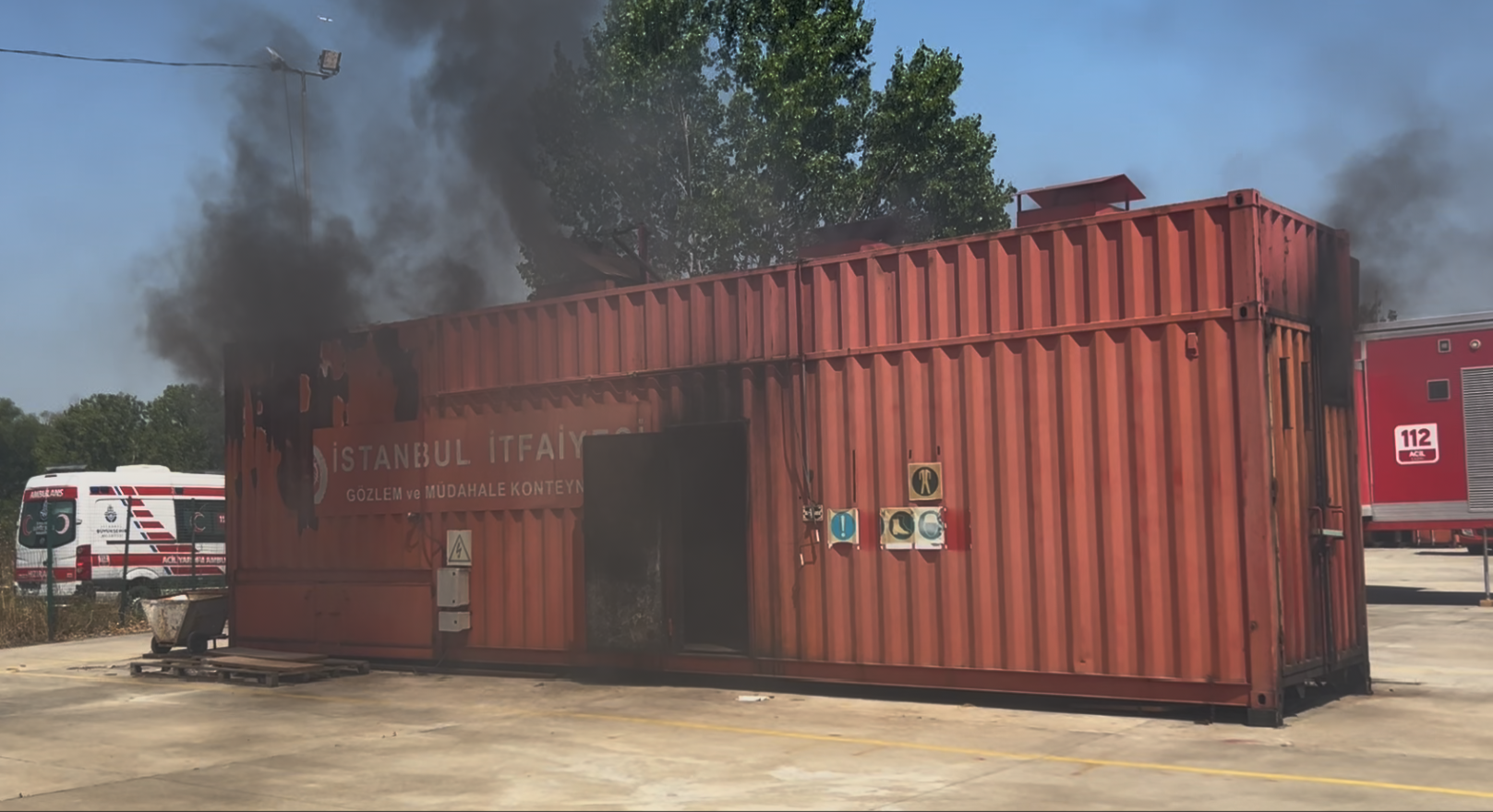 A fire container during iFalconHM test A fire container in Istanbul during iFalconHM test