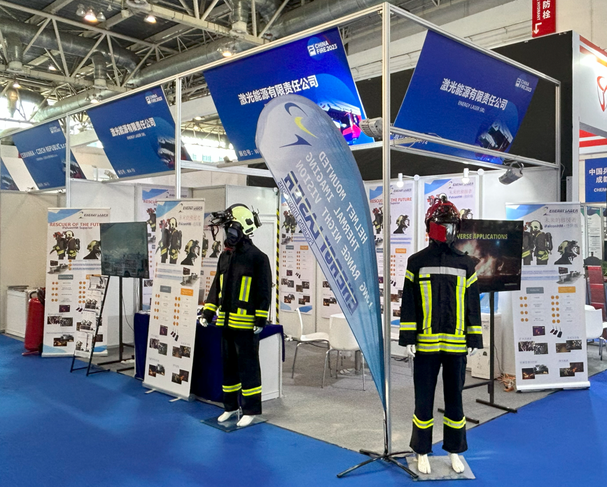 iFalconHM stand at China FIre 2023 Energy Laser's stand at the China Fire 2023 exhibition